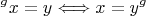 $${^g}x = y \Longleftrightarrow x = y^g$$