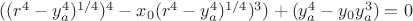 $((r^4-y_a^4)^{1/4})^4-x_0(r^4-y_a^4)^{1/4})^3) + (y_a^4-y_0y_a^3)=0$