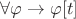 $\forall\varphi\to\varphi[t]$