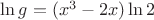 $\ln g =(x^3-2x)\ln 2$