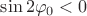 $\sin 2\varphi_0 < 0$