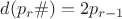 $d(p_r\#)=2p_{r-1}$ $d(p_r\#)=2p_{r-1}$