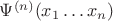 $\Psi^{(n)}(x_1 \dots x_n)$