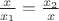 $\frac{x}{x_1} = \frac{x_2}{x}$