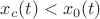 $x_c(t) < x_0(t)$