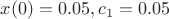 $x(0)=0.05  ,c_1=0.05