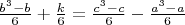 $\frac{b^3-b}6+\frac k6=\frac{c^3-c}6-\frac{a^3-a}6$