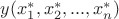 $y(x^*_{1}, x^*_{2}, ..., x^*_{n})$