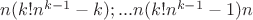 $n(k!n^{k-1}-k);...n(k!n^{k-1}-1)n$