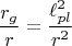 $$ \frac{r_g}{r}=\frac{\ell^2_{pl}}{r^2}$$