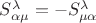 $S^\lambda_{\alpha\mu}=-S^\lambda_{\mu\alpha}$