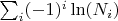 $\sum_i (-1)^i\ln (N_i)$