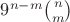 $9^{n-m}\binom{n}{m}$