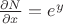 $\frac{\partial N}{\partial x}=e^y$