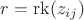 $r=\operatorname{rk}(z_{ij})$