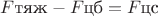 $F{\text {тяж}} - F{\text {цб}} = F{\text {цс}}$