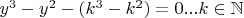$y^3-y^2-(k^3-k^2)=0 ... k\in\mathbb{N}$