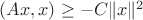 $(Ax,x)\ge -C\|x\|^2$