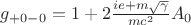 $g_{+0-0}=1+2\frac{ie+m\sqrt{\gamma}}{mc^2}A_0$