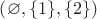 $\left(\varnothing, \{1\}, \{2\} \right)$