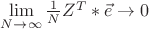 $\lim\limits_{N \rightarrow \infty}\frac{1}{N}Z^T*\vec{e} \rightarrow 0$