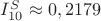 $I_{10}^S\approx 0,2179$ $I_{10}^S\approx 0,2179$