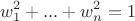 $$w_1^2+ ... + w_n^2=1$$