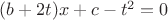 $(b+2t)x+c-t^2=0$
