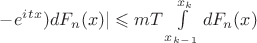 $-e^i^t^x)dF_n(x)|\leqslant mT\int\limits_{x_k_-_1}^{x_k} dF_n(x)$