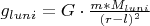 $g_{luni}=G\cdot \frac{m*M_{luni}}{(r-l)^2}$
