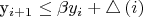 y_{i+1}\leq\beta y_{i}+\triangle\left(i\right)