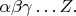 $\alpha\beta\gamma\ldots Z.$