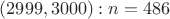 $(2999,3000): n=486$