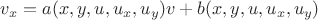 $v_x=a(x,y,u,u_x,u_y)v+b(x,y,u,u_x,u_y)$