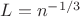 $L = n^{-1/3}$