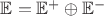 $\mathbb{E} = \mathbb{E}^{+} \oplus \mathbb{E}^{-}$