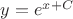 $  y = e^{x+C} $