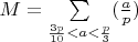 $M=\sum\limits_{\frac{3p}{10}<a<\frac p3} (\frac ap)$