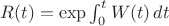 $R(t) = \exp\int_0^t W(t)\,dt$