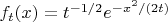 $f_t(x)=t^{-1/2}e^{-x^2/(2t)}$
