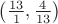 $\left ( \frac{13}{1},\frac{4}{13} \right )$