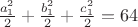 $\frac{a_1^2}{2}+\frac{b_1^2}{2}+\frac{c_1^2}{2}=64$