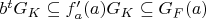 $b^t G_K \subseteq f_a'(a) G_K \subseteq G_F(a)$