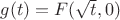 $g (t)=F (\sqrt t,0) $