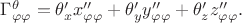 $\Gamma^\theta_{\varphi\varphi}=\theta'_xx''_{\varphi\varphi}+\theta'_yy''_{\varphi\varphi}+\theta'_zz''_{\varphi\varphi}.$