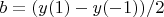 $b=(y(1)-y(-1))/2$