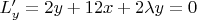 $L'_y=2y+12x+2\lambda y=0$