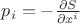 $p_i=-\frac{\partial S}{\partial x^i}$