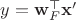 $y=\mathbf w^\top _F\mathbf x'$