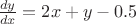 $\frac{dy}{dx}=2x+y-0.5$